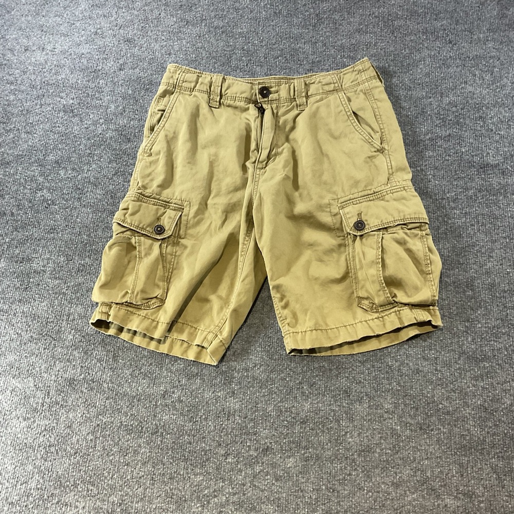 American Eagle Outfitters Mens Classic Cargo Shorts Khaki Tan Cotton Size 30